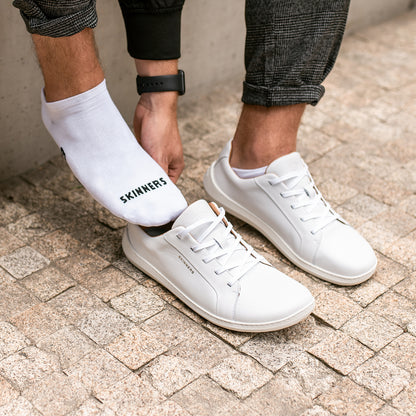 Waxed shoelaces white