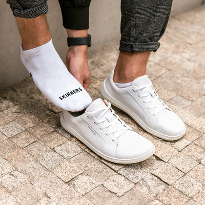 Waxed shoelaces white